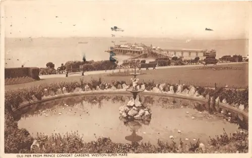 uk51129 old pier from prince consort gardens weston super mare real photo uk