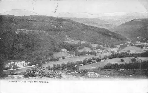 uk48574 bettws y coed from mt garmon wales real photo uk