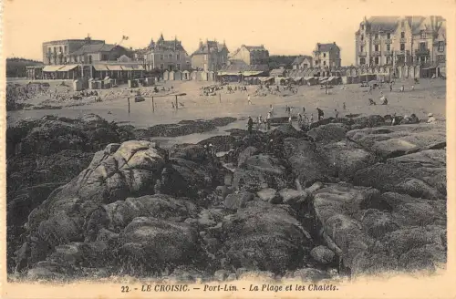 BR78379 le croisic port lin la plage et les chalets france