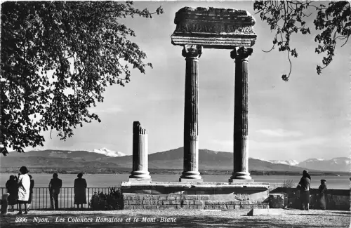B94767 nyon les colonnes romaines et le mont blanc echtfoto frankreich