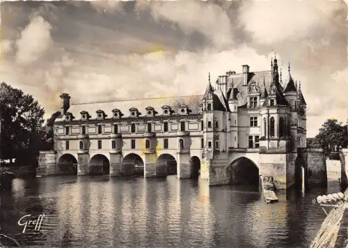 BR5540 le chateau sur le Cher Chenonceaux france schöne Karte