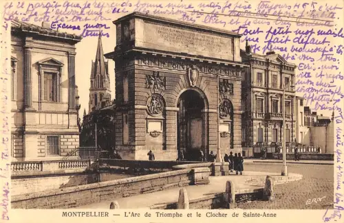 BT14509 montpellier l arc de triomphe det le clocher de saite France
