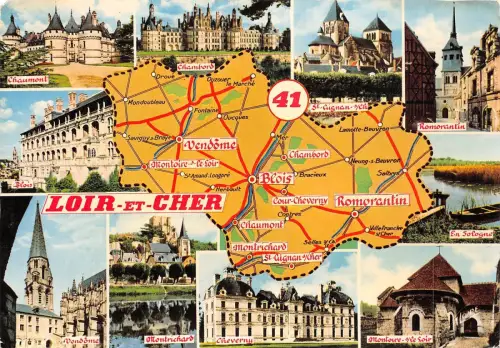 BR42854 Le loir et Cher Karte cartes geographiques france