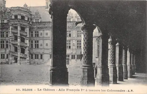 BR72600 le chateau aile francois I a travers les colonnades blois france