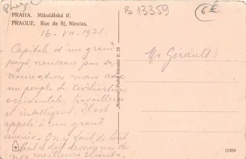 B13359 Praha Prag Rue d St Nicolas