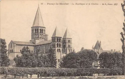 BF2962 la basilique et le cloitre paray le monial france