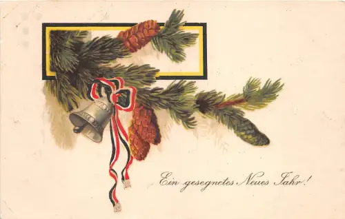 BG14859 Tannenzweig Glocke Neujahr Neujahr Germany