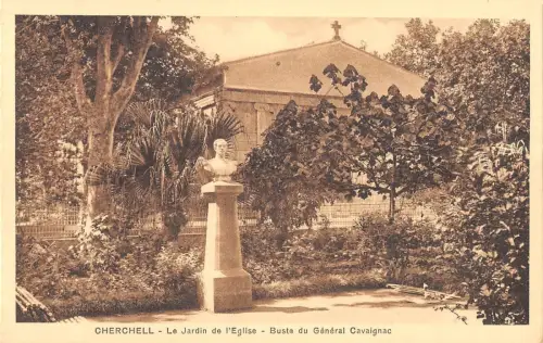 BF8910 le jardin de l eglise buste du gener cherchell algeria Algeria