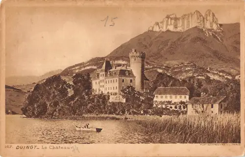 B104936 Frankreich Duingt Le Chateau Schloss See Boot