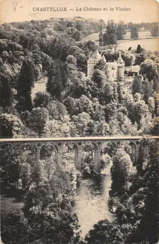 B106740 Frankreich Schloss Chastlelux Le Chateau et le Viaduc