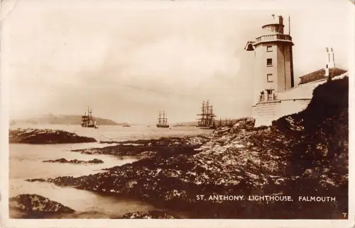 uk24383 st anthony lighthouse falmouth real photo uk