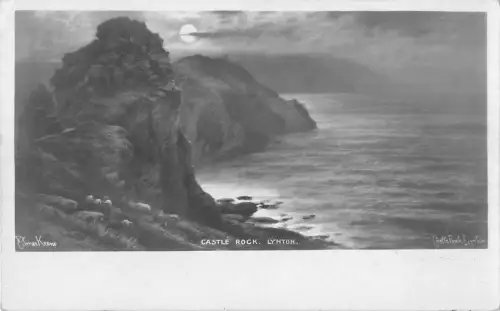 uk23890 castle rock lynton real photo uk