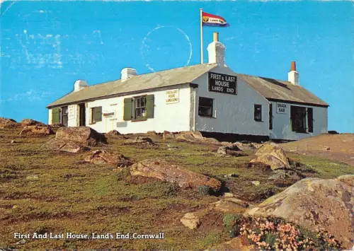 BR90308 erstes und letztes Haus Land Ende Cornwall UK