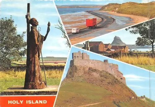 uk49109 holy island the causeway lindisfarne castle uk