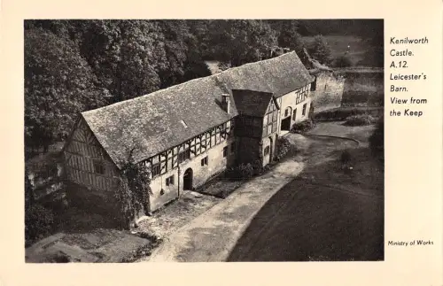 uk26888 Leicesters Scheunenansicht vom Bergfried Kenilworth Castle Echtfoto UK