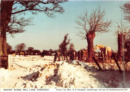 uk49123 winter scene mill lane hawkinge uk