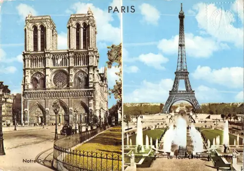 BR77185 paris frankreich notre dame la tour eiffel