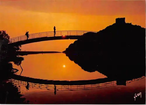 BR52347 Porto soleil couchant sur le tour et lle pont France