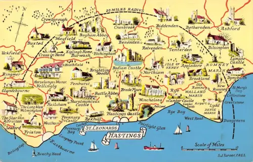 BR77975 hastings map cartes geographiques uk 14x9cm