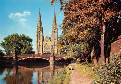 BR26028 Strasbourg Les bords de l Ill ey l eglise St paul France