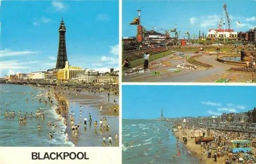 B104170 Blackpool Beach and Tower South Promenade UK