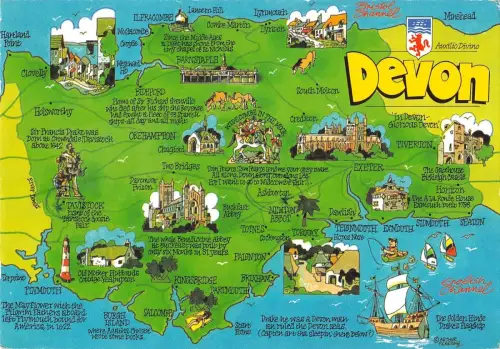 BR92113 devon map cartes geographiques uk