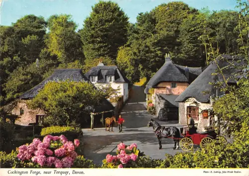 BR81957 Cockington Schmiede nahe Torquay Devon Wagen UK