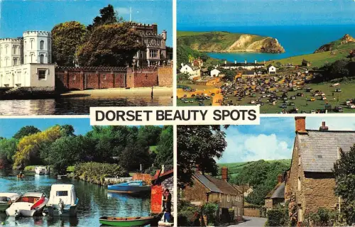 B101613 Dorset Beauty Spots Lulworth Cove Brownsea Island UK 14x9cm