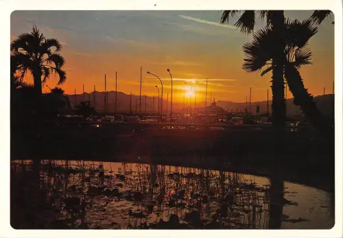 BT4926 Cannes coucher de soleil sur la croisette France