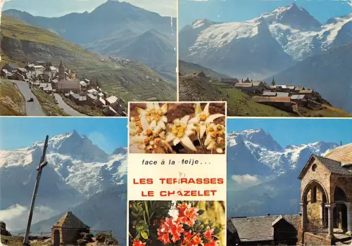 BT8601 Le Massif de la Meije vu des terrasses et du chazelet France