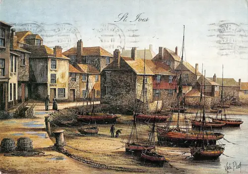 B100185 St Ives Cornwall Gemälde Postkarte Kevin Laft UK