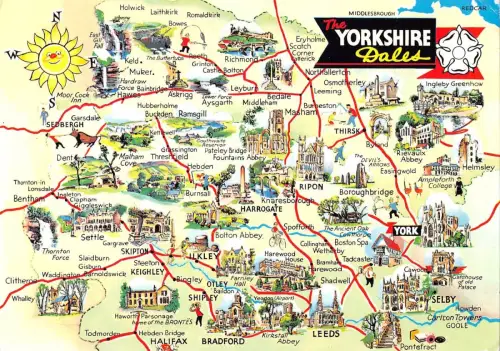 B97340 the yorkshire dales map cartes geographiques uk