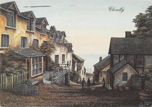 BR90672 Clovelly Postkarte UK