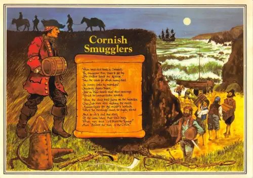 BR76637 Cornish Schmugglers Postkarte Cornwall UK