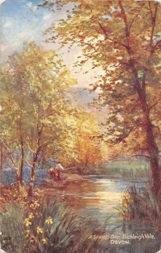 BR94385 A Pring Day Bickleigh Vale Devon Gemälde Postkarte UK