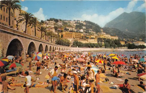BR26541 Menton la plage a l heure du Bain Frankreich