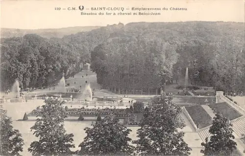 BR72315 emplacement du chateau bassin du cher a cheval saint cloud france