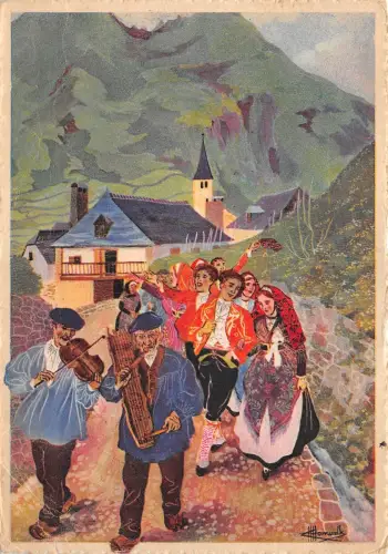 BR16642 Bärke Iune noce a la vallee d Ossau Gemälde Postkarte Frankreich