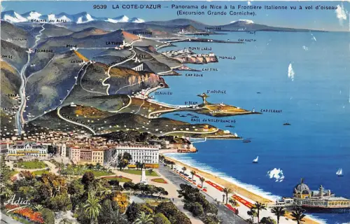 BR7498 Panorama de Nice ala frontiere Iataliene vu a voi d oiseau france