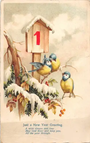 B98221 just a new year gruß bird 1 january uk