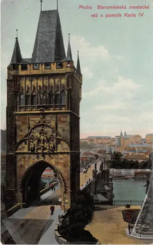 B64954 Staromestska mostecka vez a pomnik Karla IV Prag Praha tschechisch