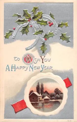 B98359 to wish you a happy new year embossed clover hufeisen uk