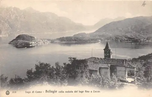 B94606 lago di como bellagio colla veduta del lago fino a lecco italy