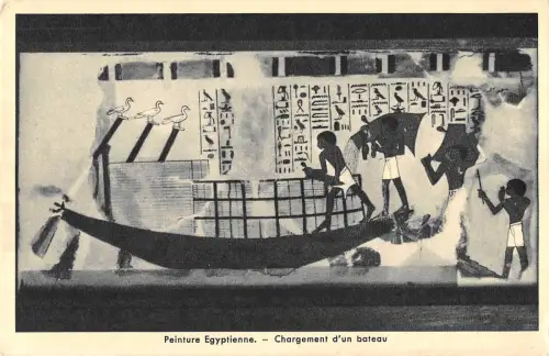 BR45540 Peinture Egyptienne Chargement d un bateay egypt