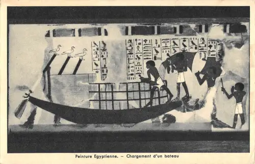 BR45443 Chargement d un bateau Peinture egyptienne