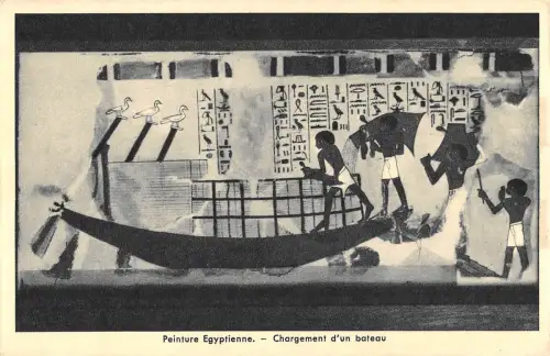 BR45444 Chargement d un bateau Peinture egyptienne paint peintures