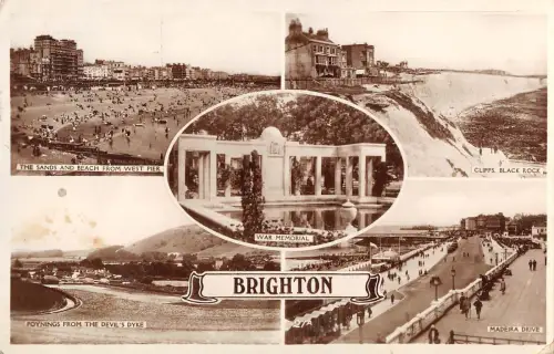 uk29489 war memorial brighton real photo uk