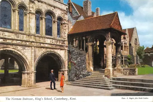 B101267 the norman treppe king s school canterbury kent uk 14x9cm
