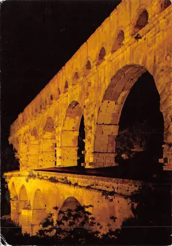 BF1126 le pont du gard vu du nuit Frankreich