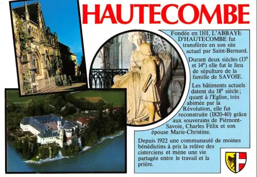 BT3913 Sur les Bords du Lac du Bourgre l abbaye d Hautecombe France